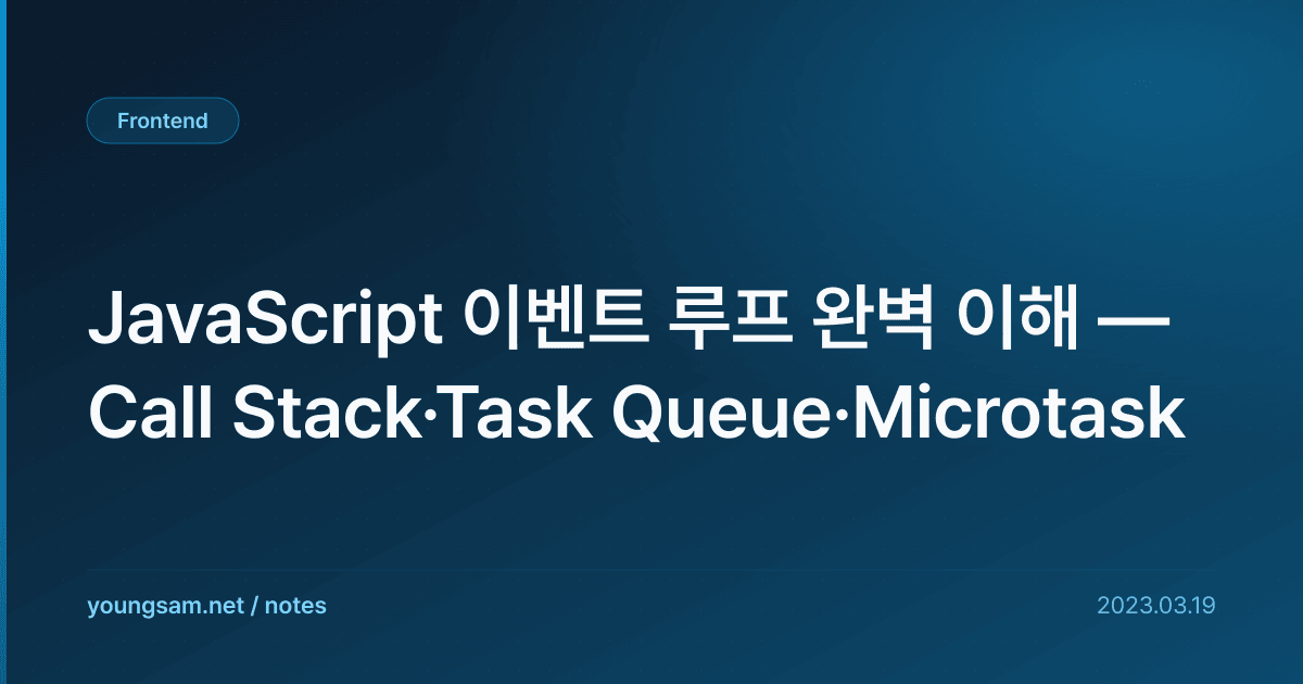 JavaScript 이벤트 루프 완벽 이해 — Call Stack·Task Queue·Microtask