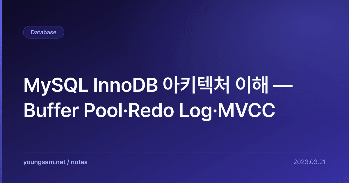 MySQL InnoDB 아키텍처 이해 — Buffer Pool·Redo Log·MVCC