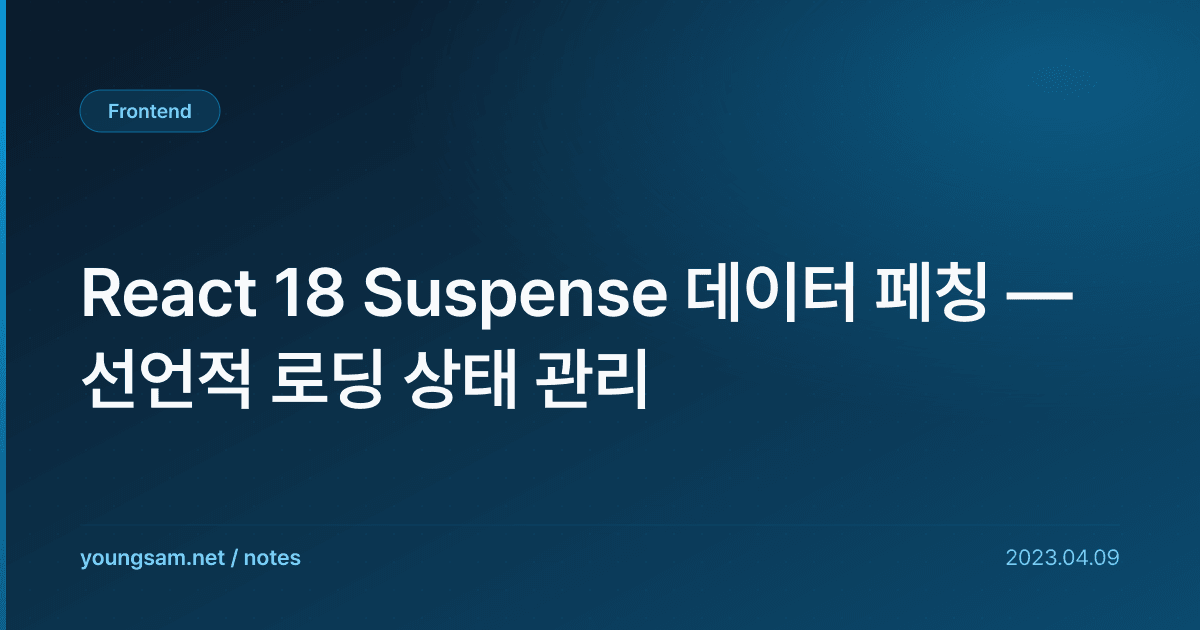 React 18 Suspense 데이터 페칭 — 선언적 로딩 상태 관리