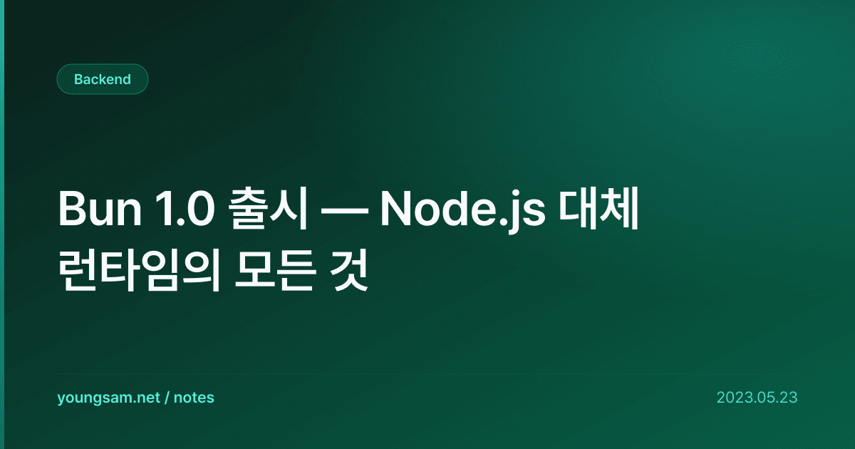 Bun 1.0 출시 — Node.js 대체 런타임의 모든 것