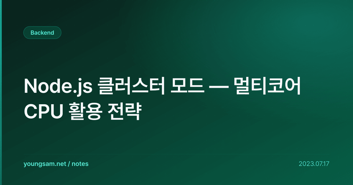 Node.js 클러스터 모드 — 멀티코어 CPU 활용 전략