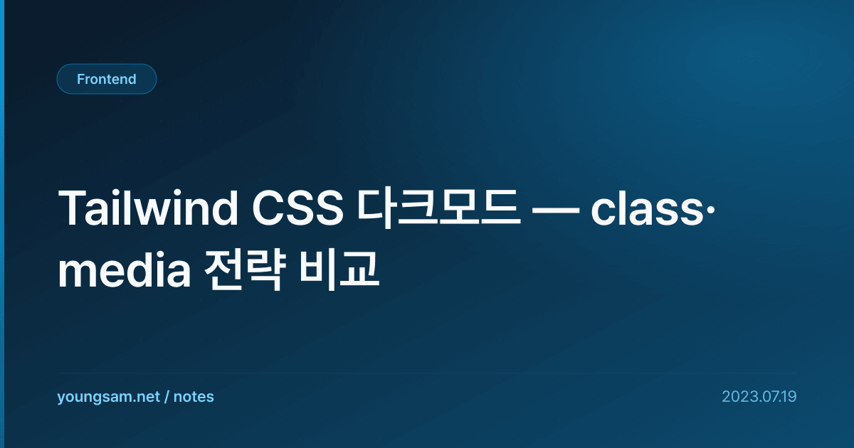 Tailwind CSS 다크모드 — class·media 전략 비교