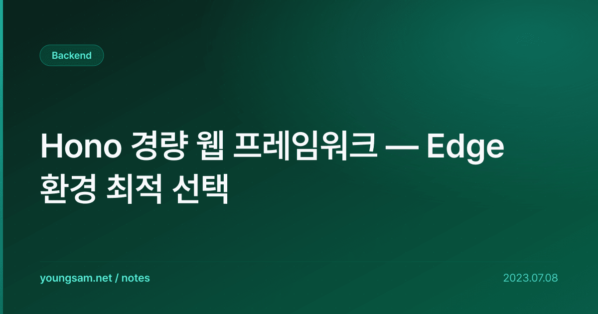 Hono 경량 웹 프레임워크 — Edge 환경 최적 선택