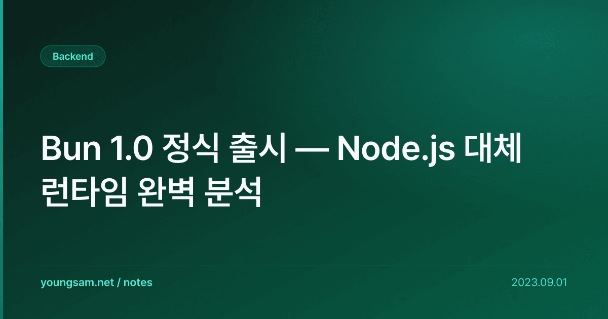 Bun 1.0 정식 출시 — Node.js 대체 런타임 완벽 분석