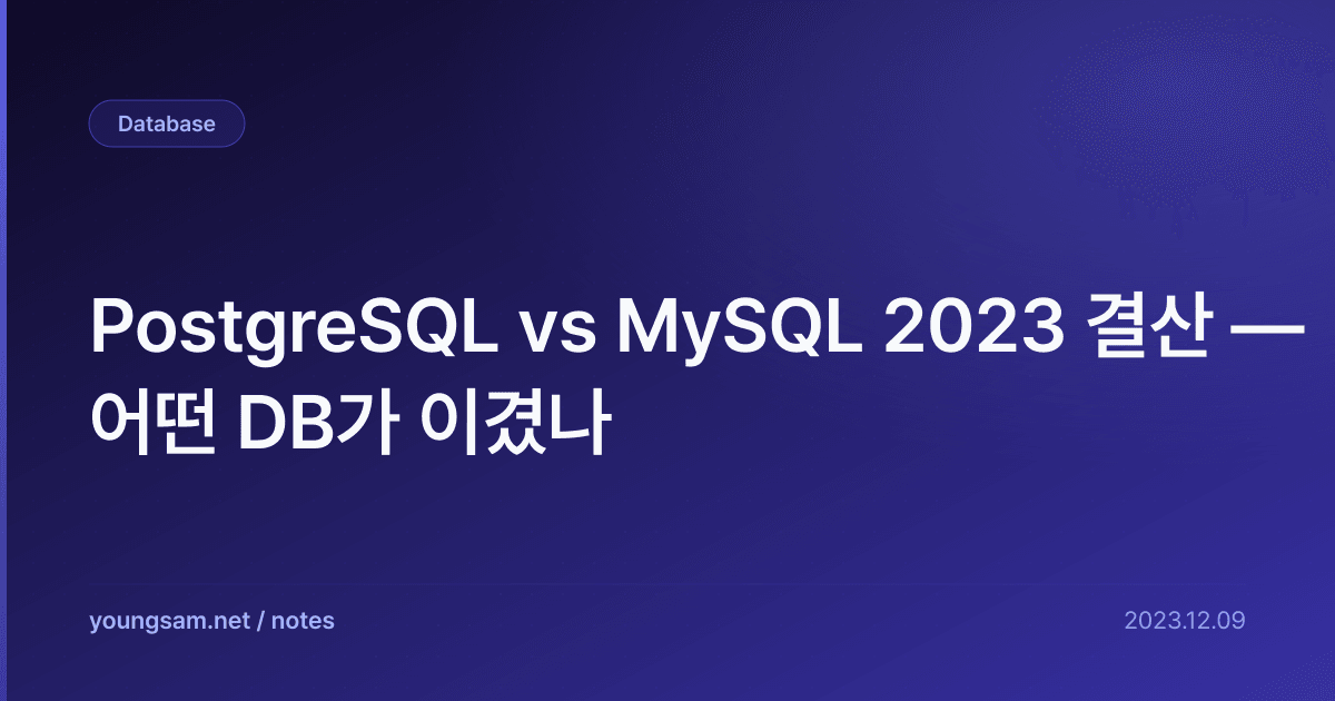 PostgreSQL vs MySQL 2023 결산 — 어떤 DB가 이겼나
