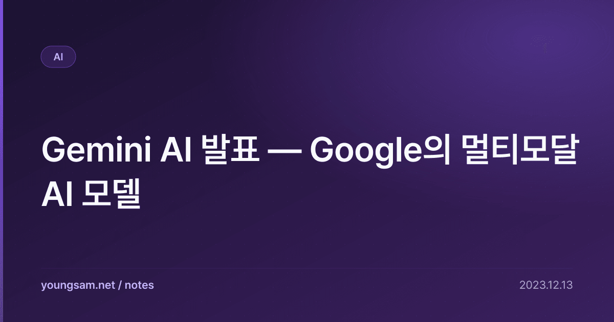 Gemini AI 발표 — Google의 멀티모달 AI 모델