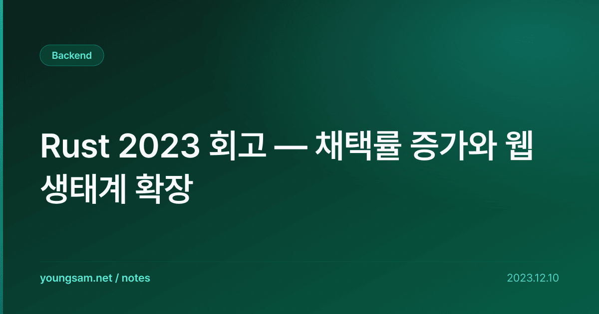 Rust 2023 회고 — 채택률 증가와 웹 생태계 확장