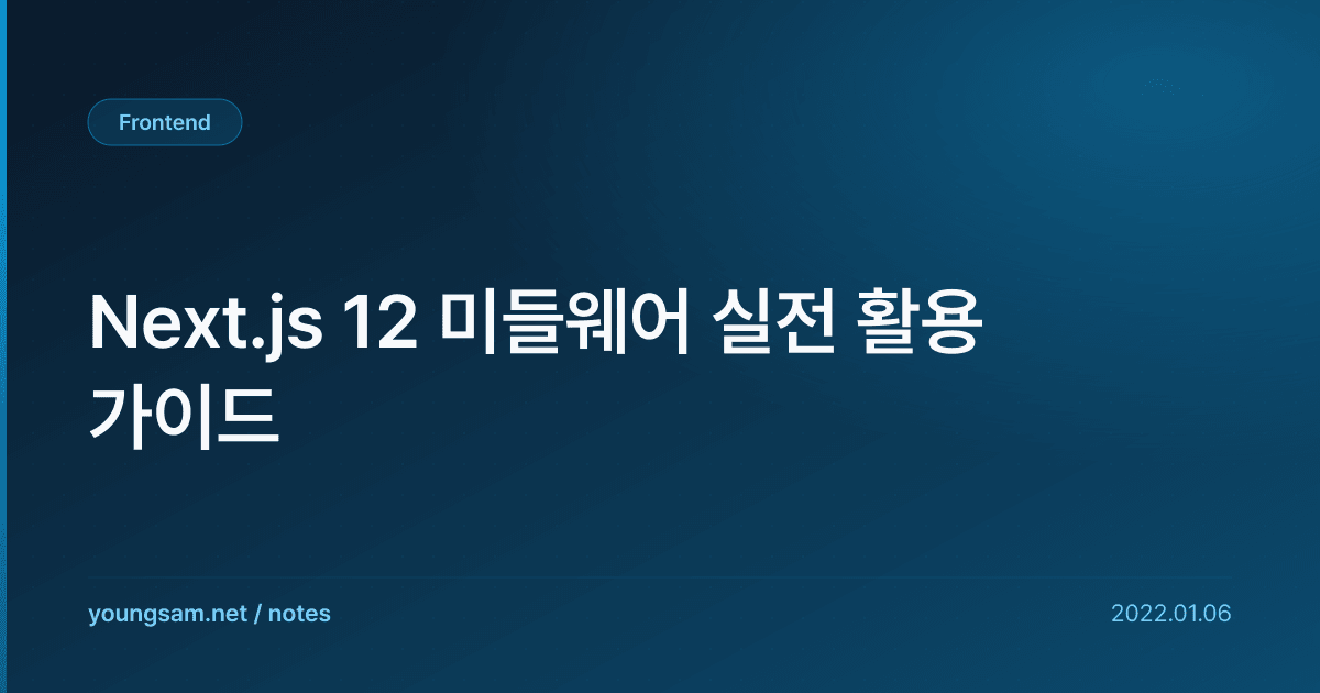 Next.js 12 미들웨어 실전 활용 가이드