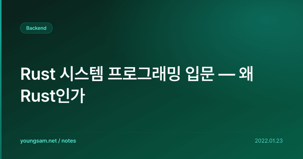 Rust 시스템 프로그래밍 입문 — 왜 Rust인가