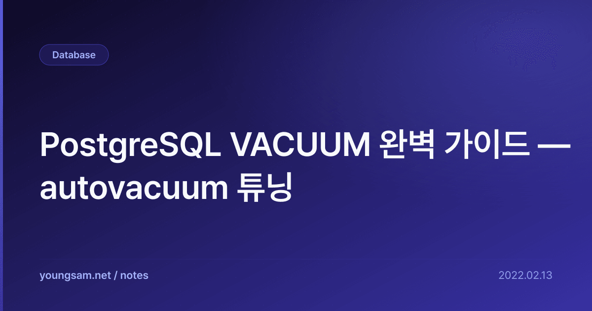 PostgreSQL VACUUM 완벽 가이드 — autovacuum 튜닝