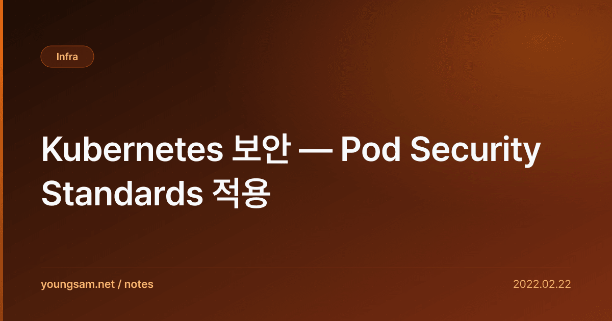 Kubernetes 보안 — Pod Security Standards 적용