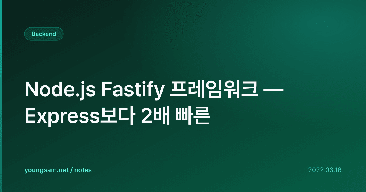 Node.js Fastify 프레임워크 — Express보다 2배 빠른