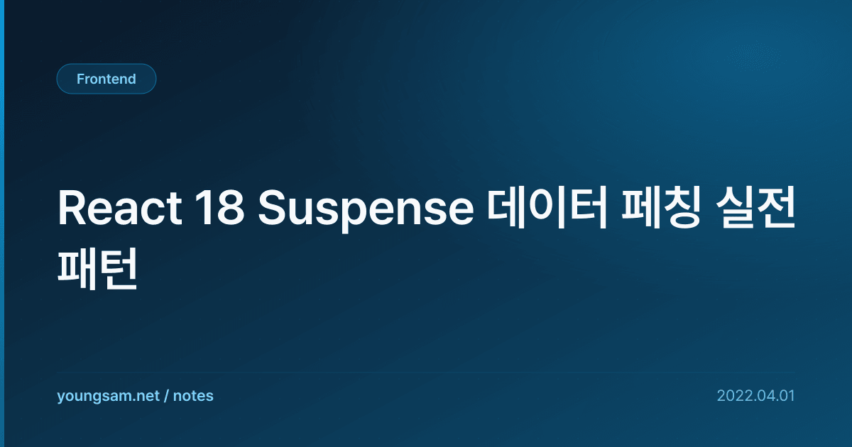 React 18 Suspense 데이터 페칭 실전 패턴