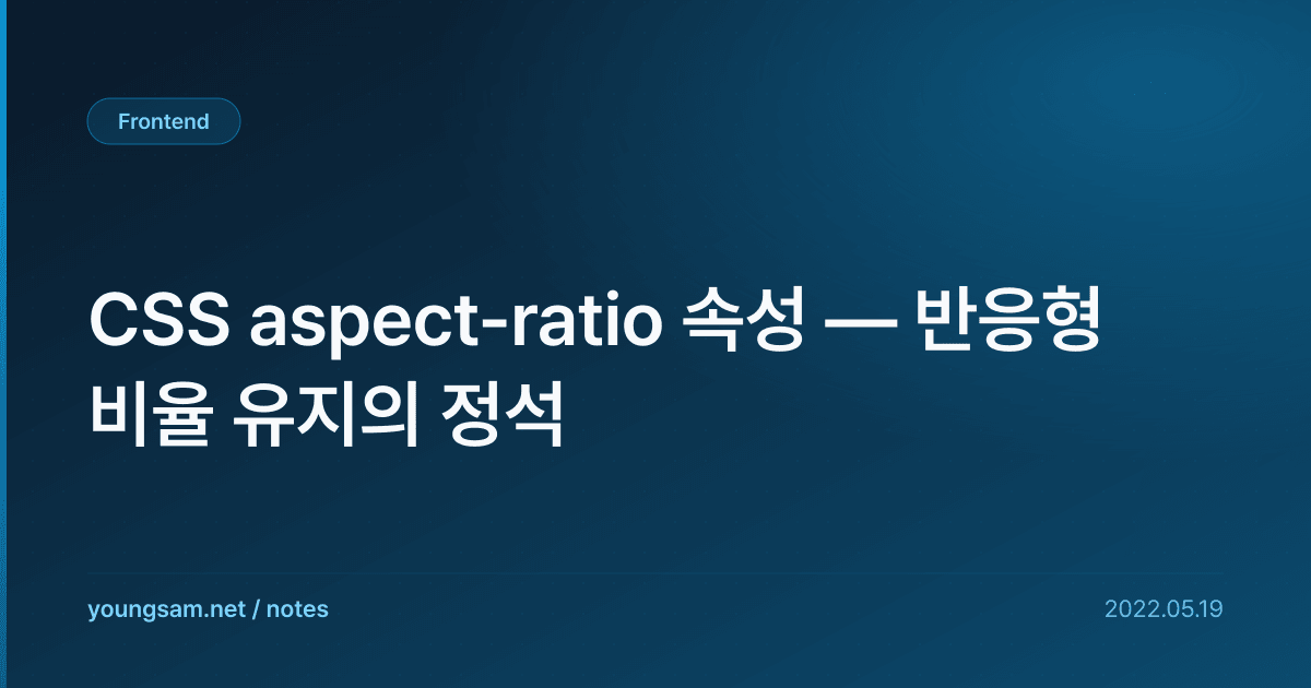 CSS aspect-ratio 속성 — 반응형 비율 유지의 정석