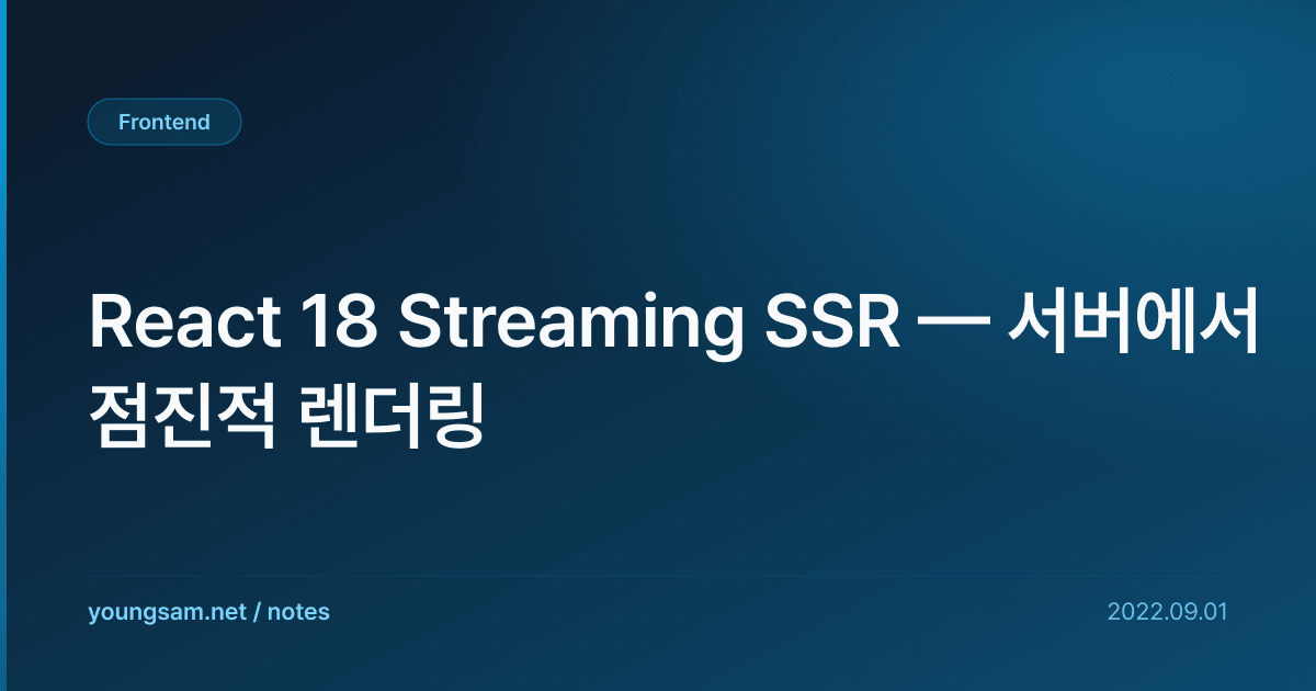 React 18 Streaming SSR — 서버에서 점진적 렌더링