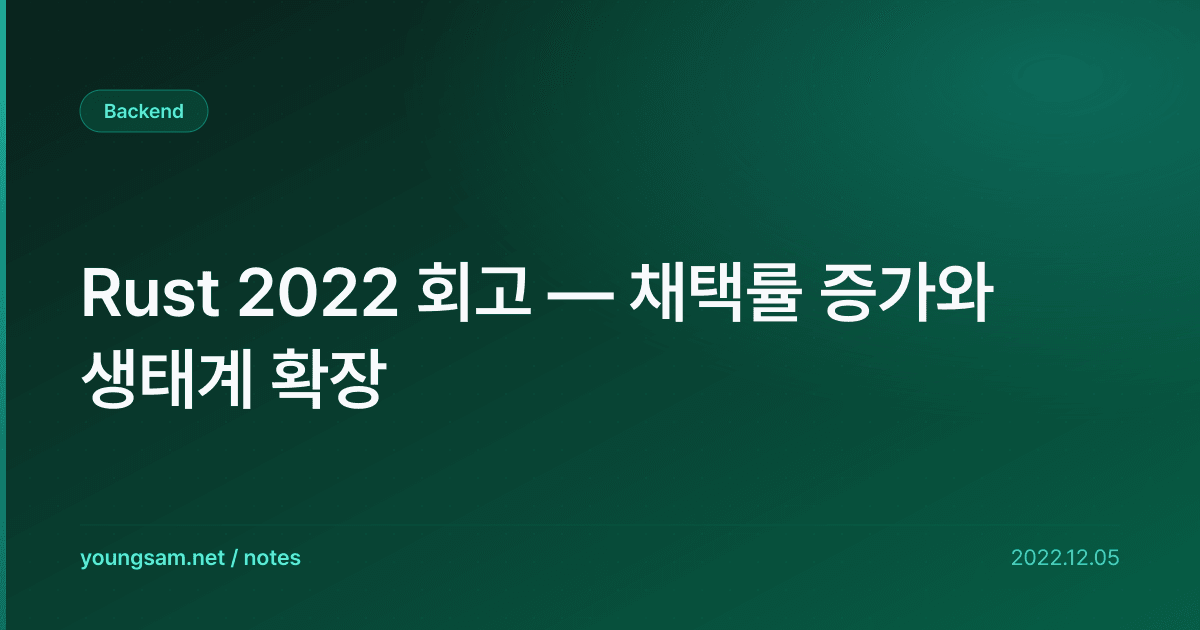 Rust 2022 회고 — 채택률 증가와 생태계 확장