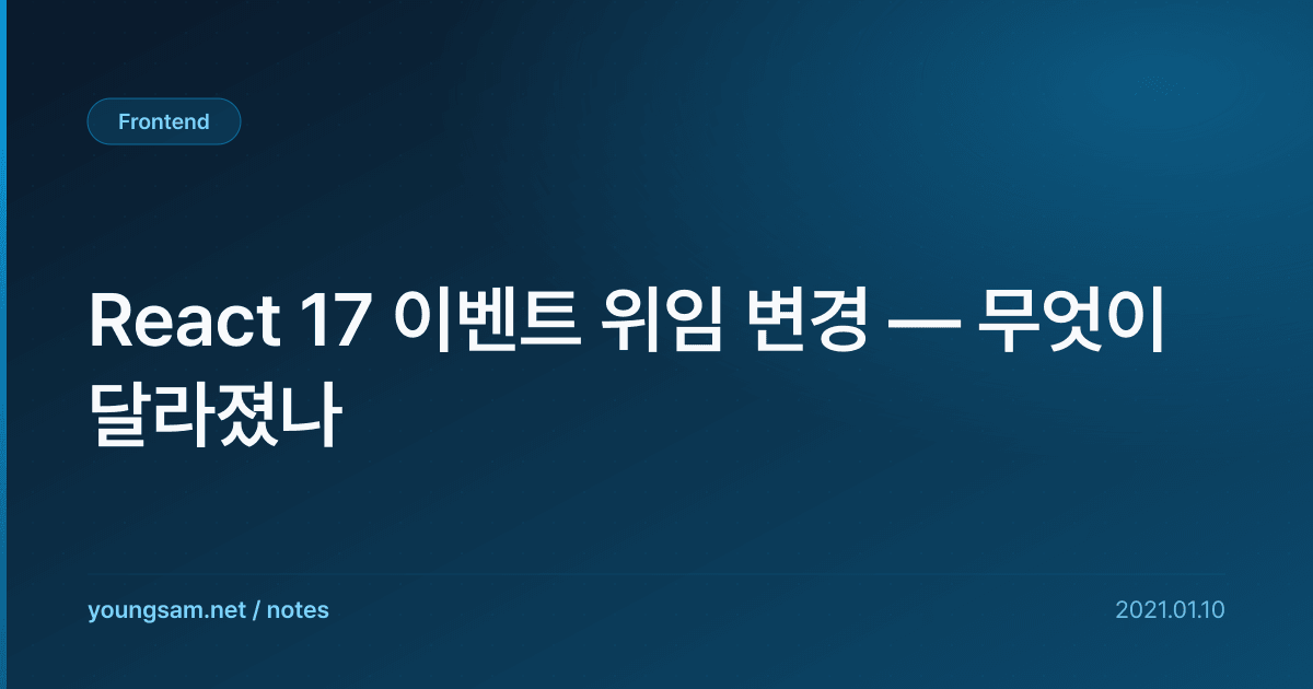 React 17 이벤트 위임 변경 — 무엇이 달라졌나