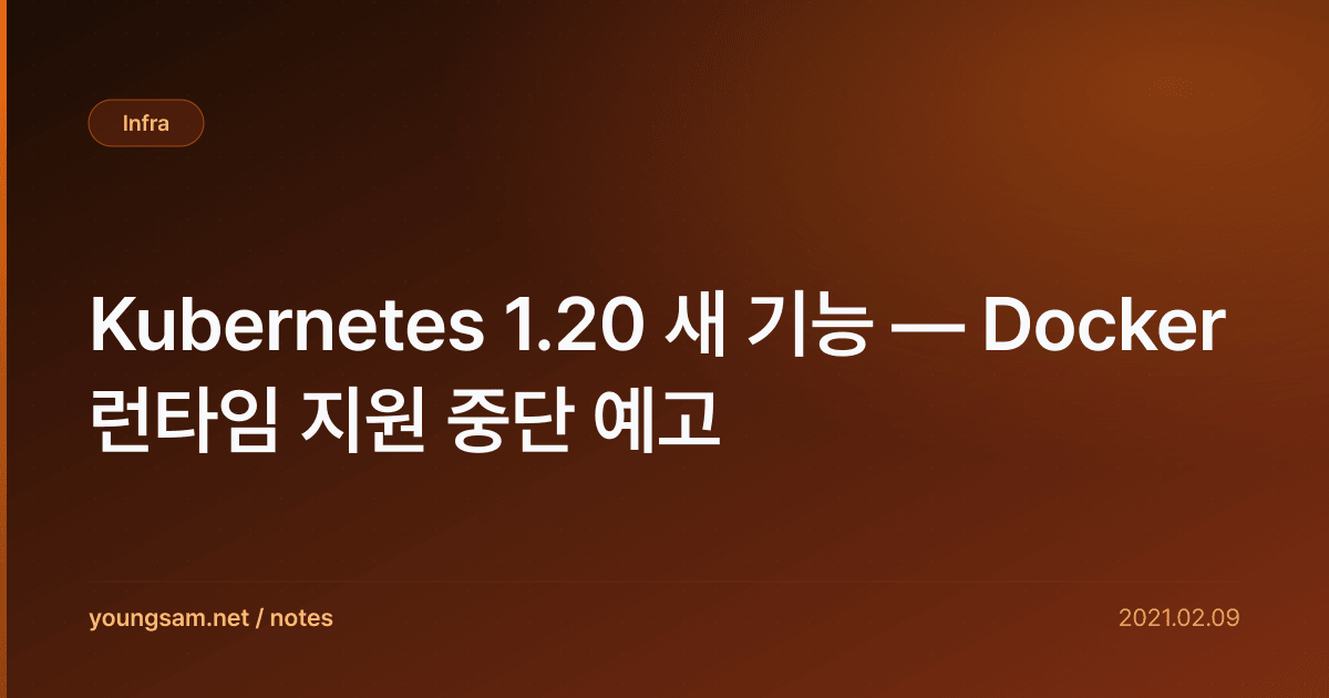 Kubernetes 1.20 새 기능 — Docker 런타임 지원 중단 예고