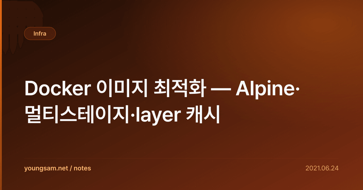 Docker 이미지 최적화 — Alpine·멀티스테이지·layer 캐시