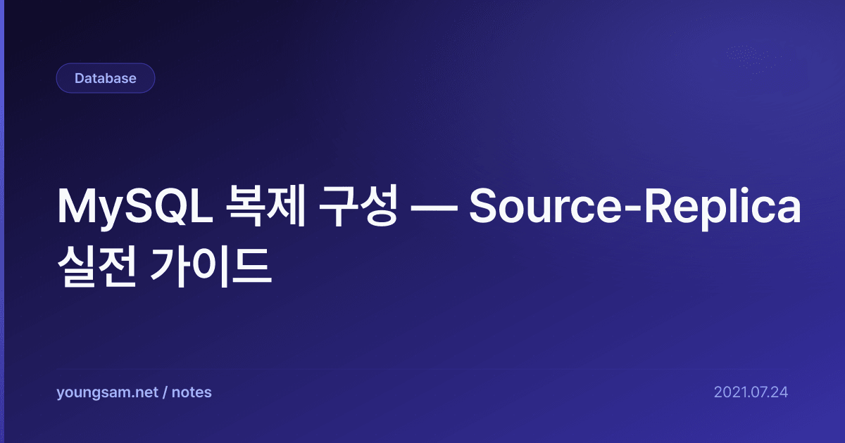 MySQL 복제 구성 — Source-Replica 실전 가이드