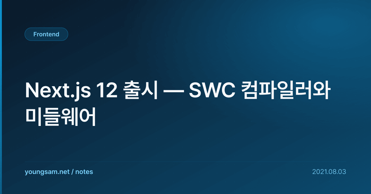 Next.js 12 출시 — SWC 컴파일러와 미들웨어