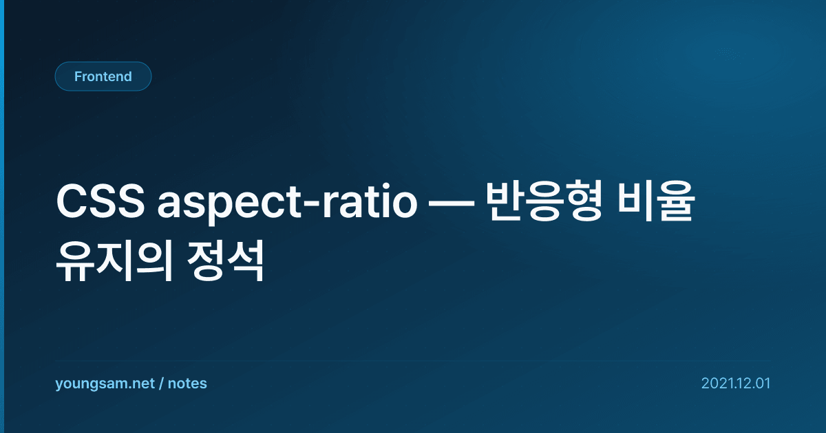 CSS aspect-ratio — 반응형 비율 유지의 정석