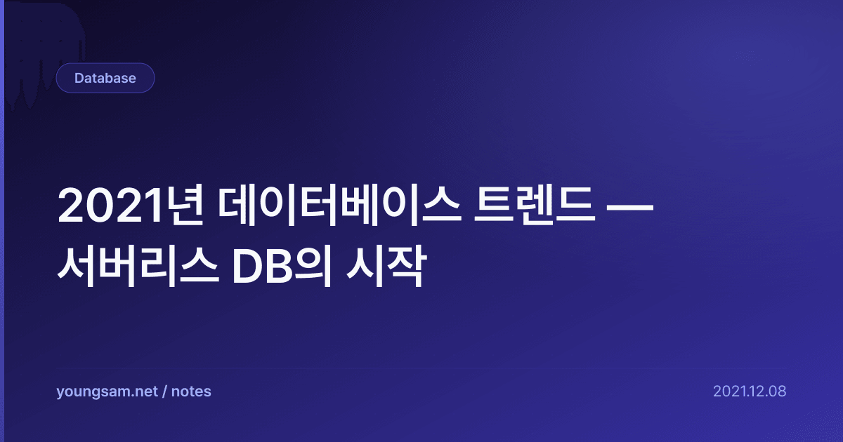 2021년 데이터베이스 트렌드 — 서버리스 DB의 시작