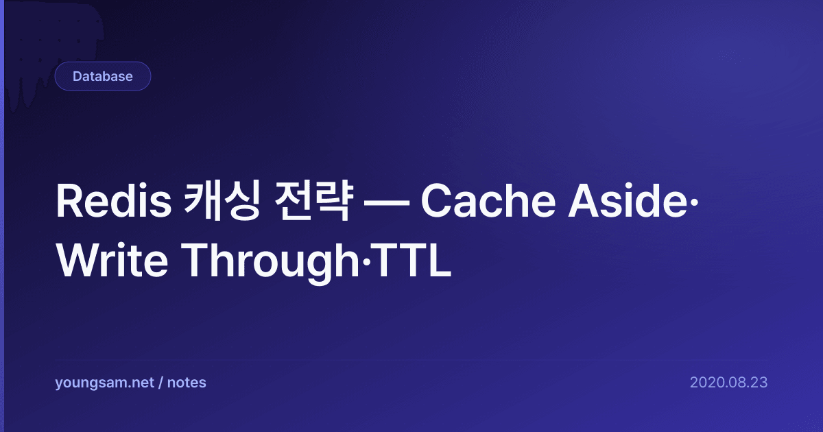Redis 캐싱 전략 — Cache Aside·Write Through·TTL