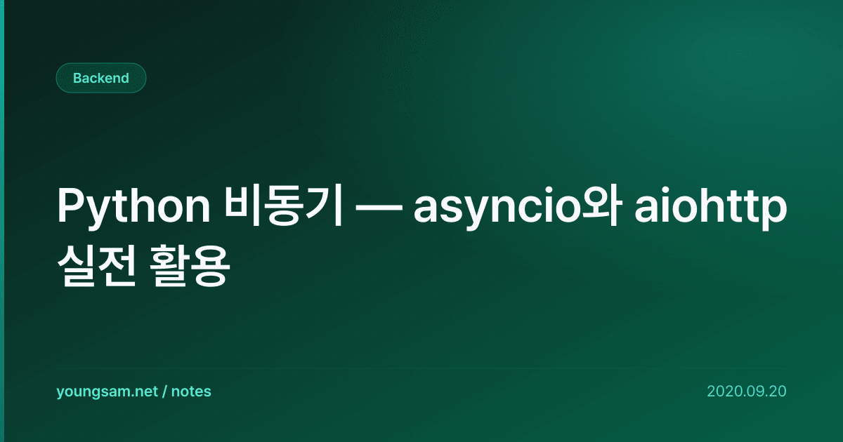 Python 비동기 — asyncio와 aiohttp 실전 활용