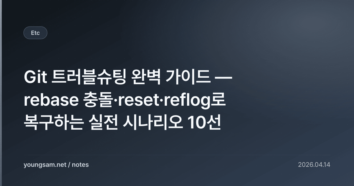 Git 트러블슈팅 완벽 가이드 — rebase 충돌·reset·reflog로 복구하는 실전 시나리오 10선