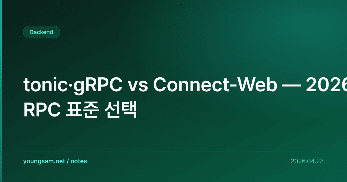 tonic·gRPC vs Connect-Web — 2026 RPC 표준 선택