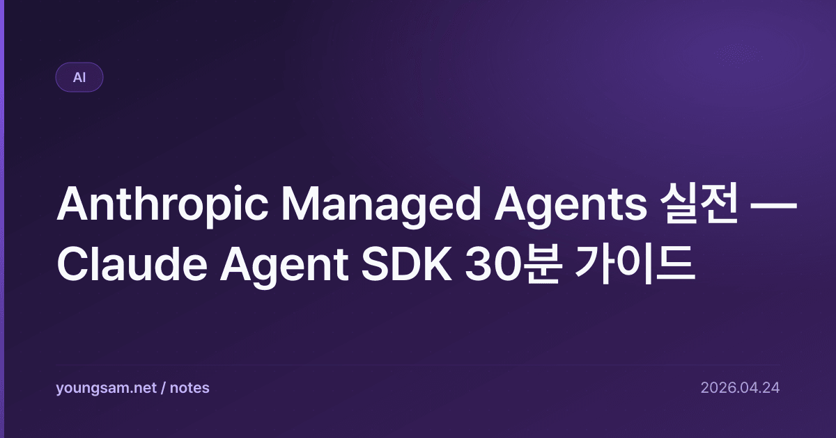 Anthropic Managed Agents 실전 — Claude Agent SDK 30분 가이드