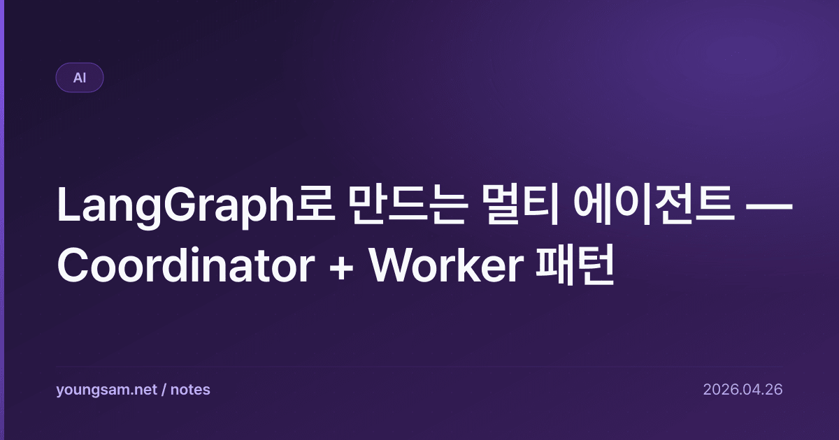 LangGraph로 만드는 멀티 에이전트 — Coordinator + Worker 패턴
