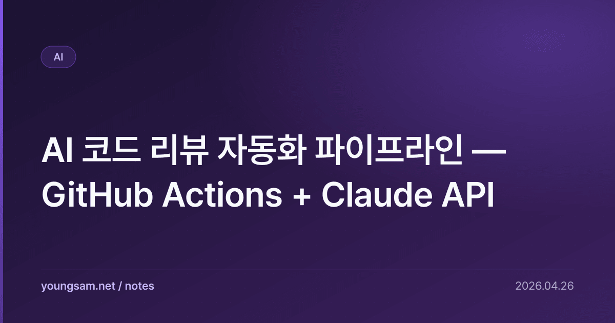 AI 코드 리뷰 자동화 파이프라인 — GitHub Actions + Claude API