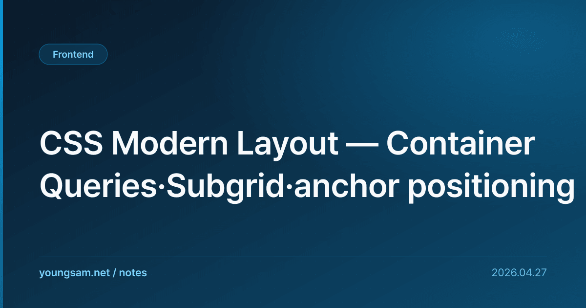 CSS Modern Layout — Container Queries·Subgrid·anchor positioning