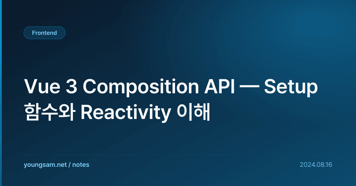 Vue 3 Composition API — Setup 함수와 Reactivity 이해
