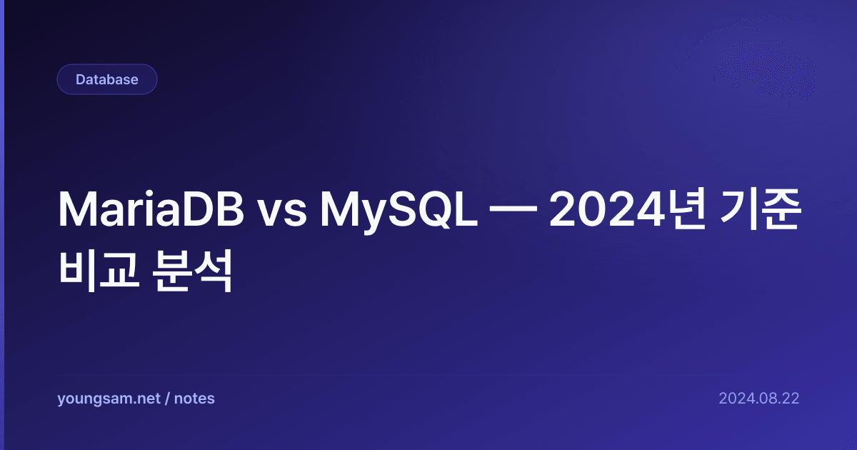 MariaDB vs MySQL — 2024년 기준 비교 분석