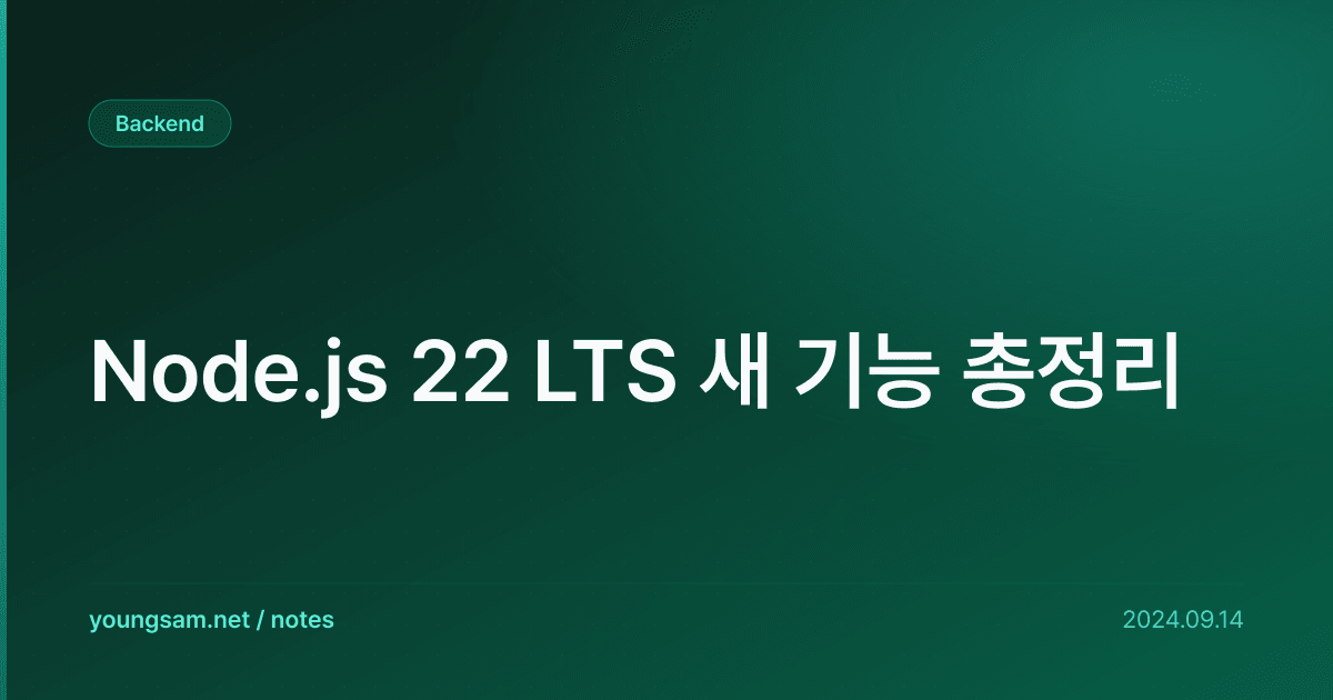 Node.js 22 LTS 새 기능 총정리