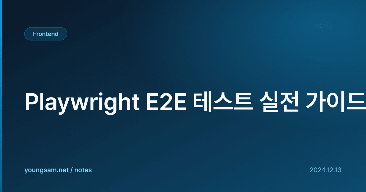 Playwright E2E 테스트 실전 가이드
