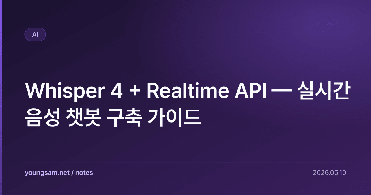 Whisper 4 + Realtime API — 실시간 음성 챗봇 구축 가이드