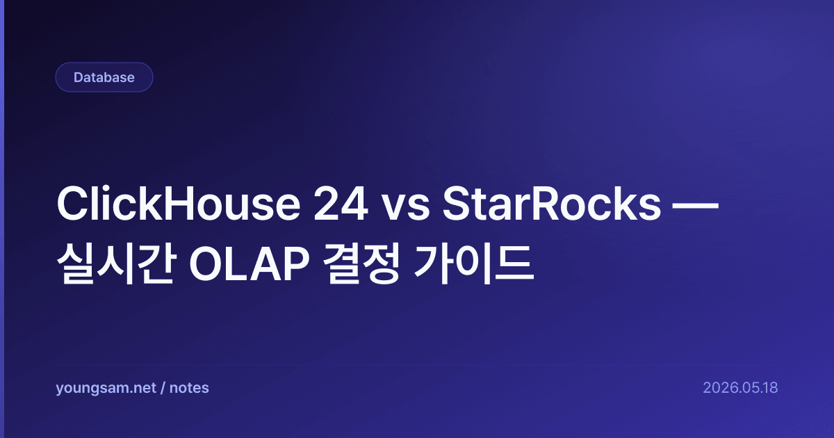 ClickHouse 24 vs StarRocks — 실시간 OLAP 결정 가이드