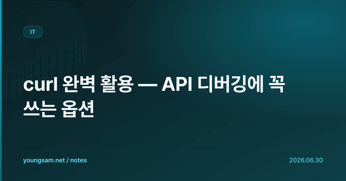 curl 완벽 활용 — API 디버깅에 꼭 쓰는 옵션