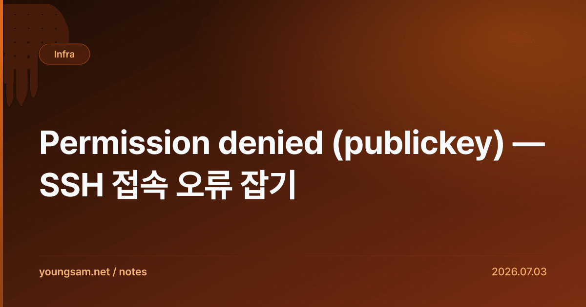 Permission denied (publickey) — SSH 접속 오류 잡기