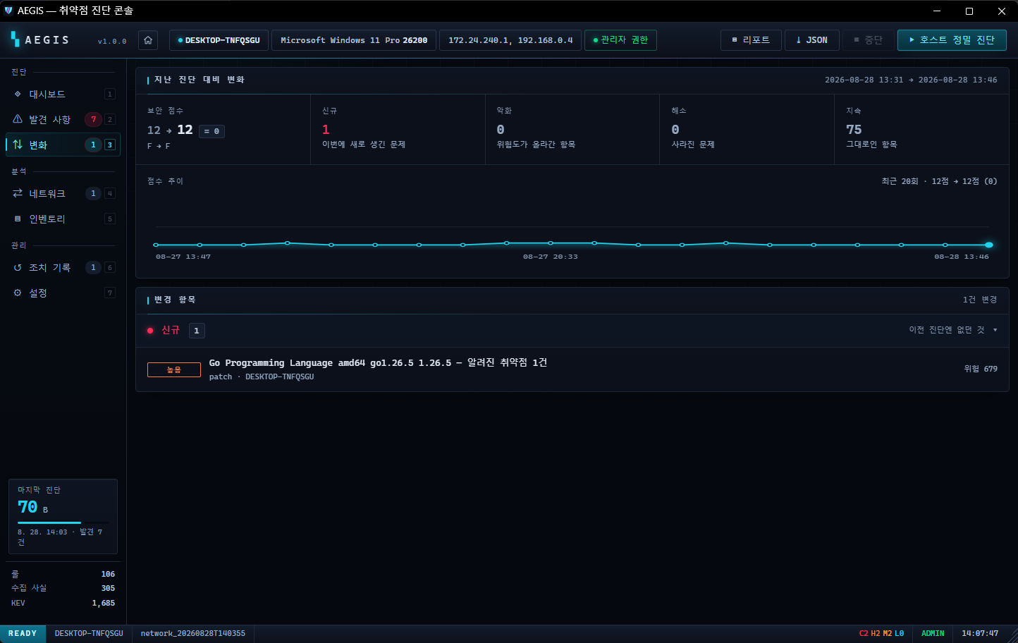 AEGIS change tracking