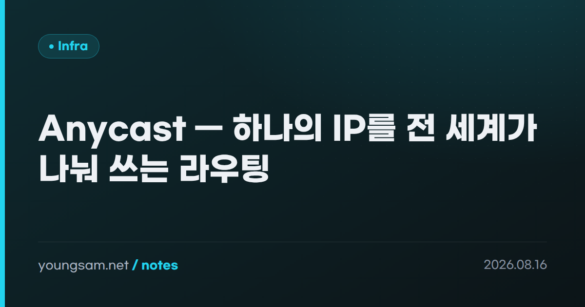 Anycast — 하나의 IP를 전 세계가 나눠 쓰는 라우팅