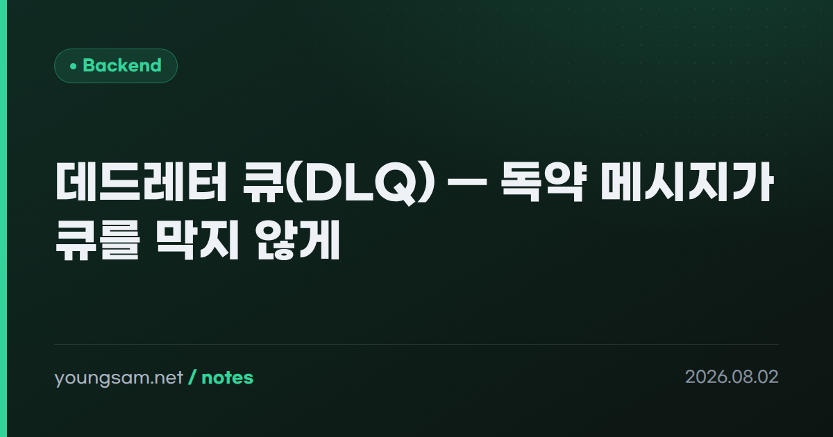 데드레터 큐(DLQ) — 독약 메시지가 큐를 막지 않게