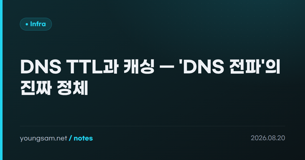 DNS TTL과 캐싱 — 'DNS 전파'의 진짜 정체