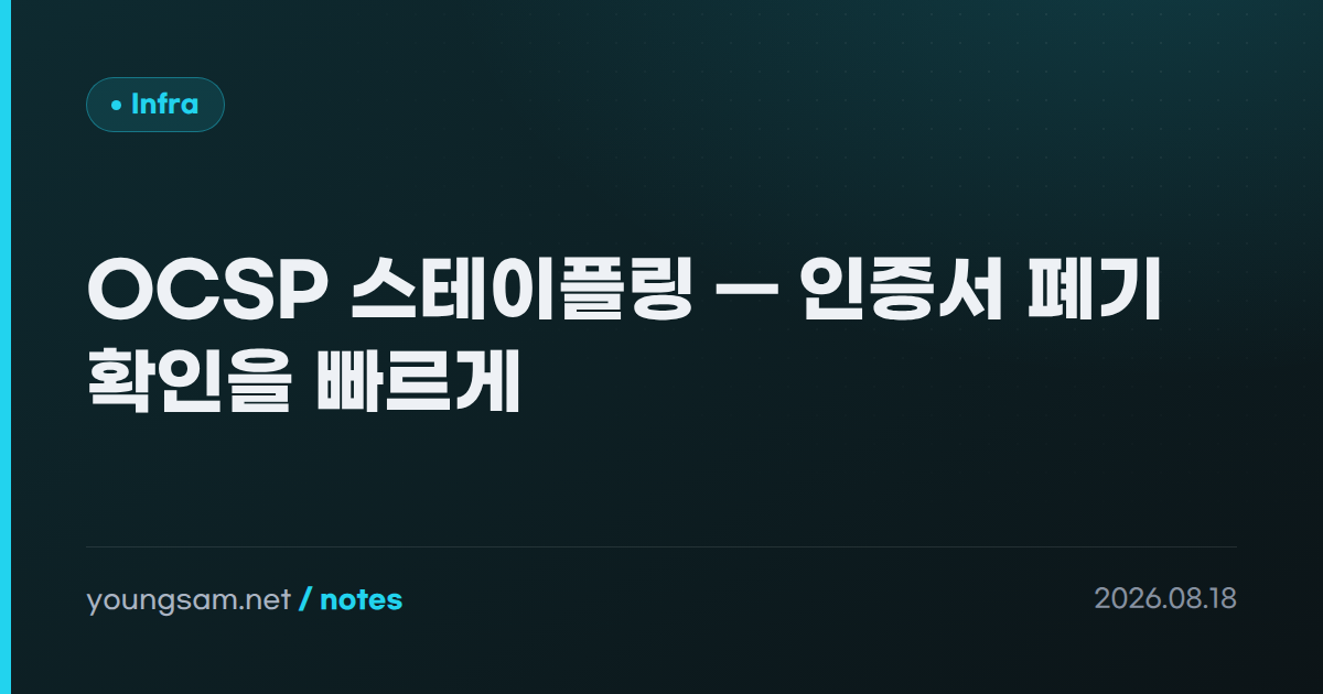 OCSP 스테이플링 — 인증서 폐기 확인을 빠르게