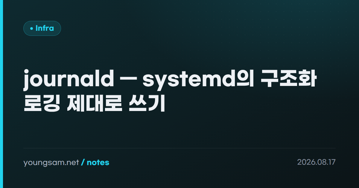 journald — systemd의 구조화 로깅 제대로 쓰기