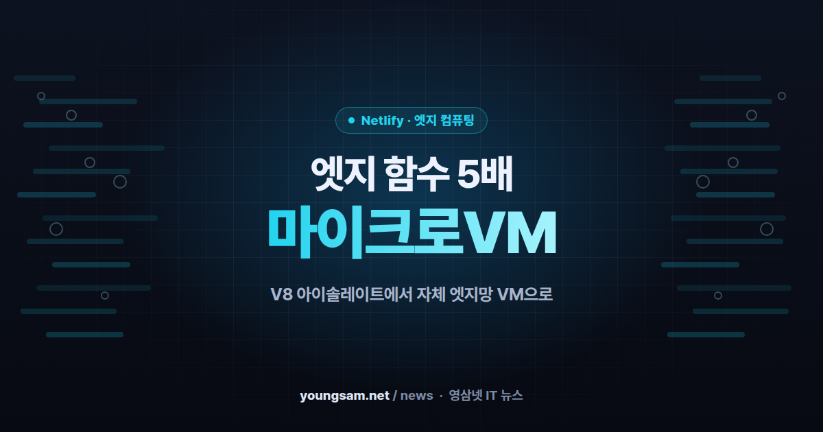 넷리파이 엣지 함수, V8 아이솔레이트 버리고 마이크로VM으로 — 중앙값 지연 5배 단축